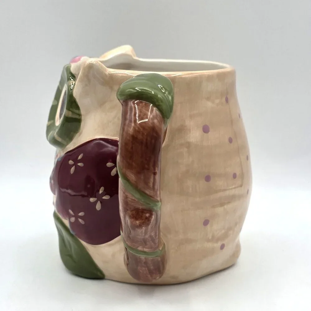 Pier 1 Imports Olli the Owl Coffee Cup Mug Hand Painted Dolomite Unique Lg 24 oz